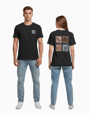 Unisex Relaxed fit t-shirt with pastel botanical print in natural style