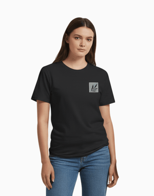 Unisex relaxed fit t-shirt with pastel botanical print in natural style made from breathable cotton