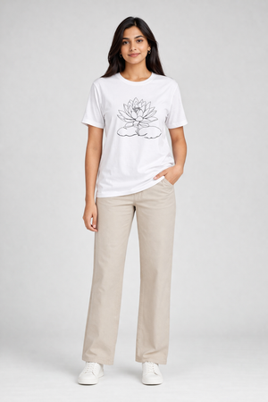Unisex Relaxed fit t-shirt Lotus Bloom (ILS 092) In Lounge Store