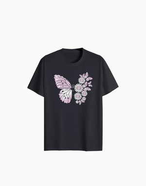 Women's Relaxed fit t-shirt Blossom Butterfly (ILS 014) In Lounge Store