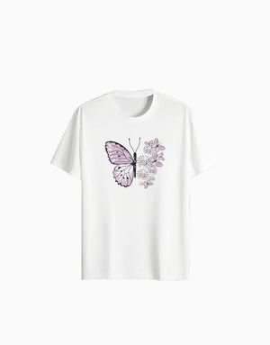 Women's Relaxed fit t-shirt Blossom Butterfly (ILS 014) In Lounge Store