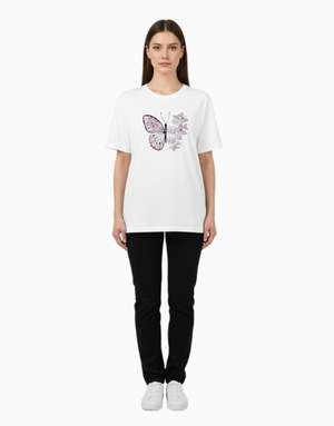Women's Relaxed fit t-shirt Blossom Butterfly (ILS 014) In Lounge Store