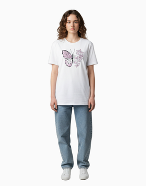 Women's Relaxed fit t-shirt Blossom Butterfly (ILS 014) In Lounge Store