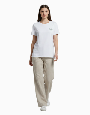 Women's Relaxed fit t-shirt Floral muse(fill) (ILS 016) In Lounge Store