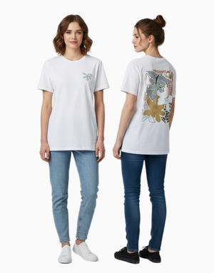 Women's Relaxed fit t-shirt Floral muse(fill) (ILS 016) In Lounge Store