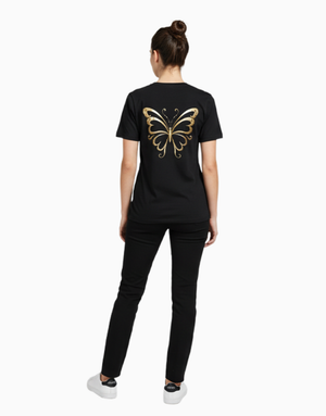 Women's Relaxed fit t-shirt "Golden Butterfly" (ILS 066) In Lounge Store