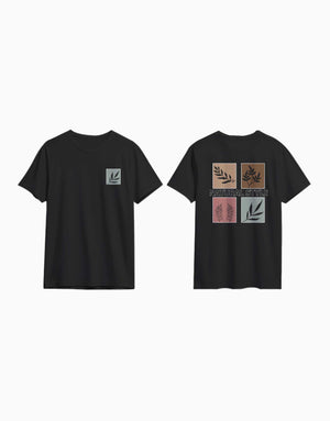 Unisex relaxed fit t-shirt with pastel botanical print in natural style