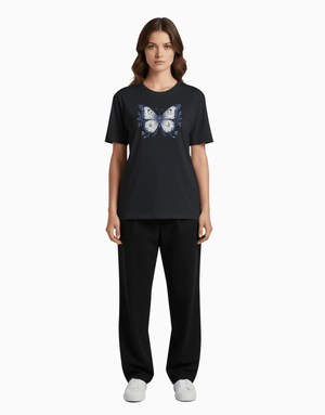 Women's Relaxed fit t-shirt Midnight Butterfly (ILS 013) In Lounge Store
