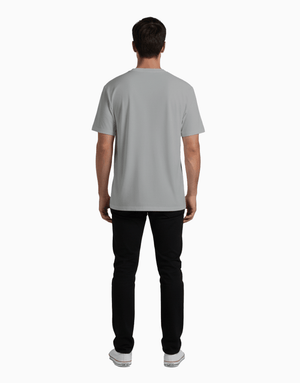 Unisex relaxed fit t-shirt with white National Parliament print on black fabric