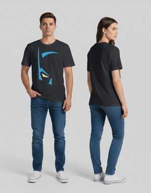 Unisex relaxed fit t-shirt with minimalist Batman Dark Knight design in black