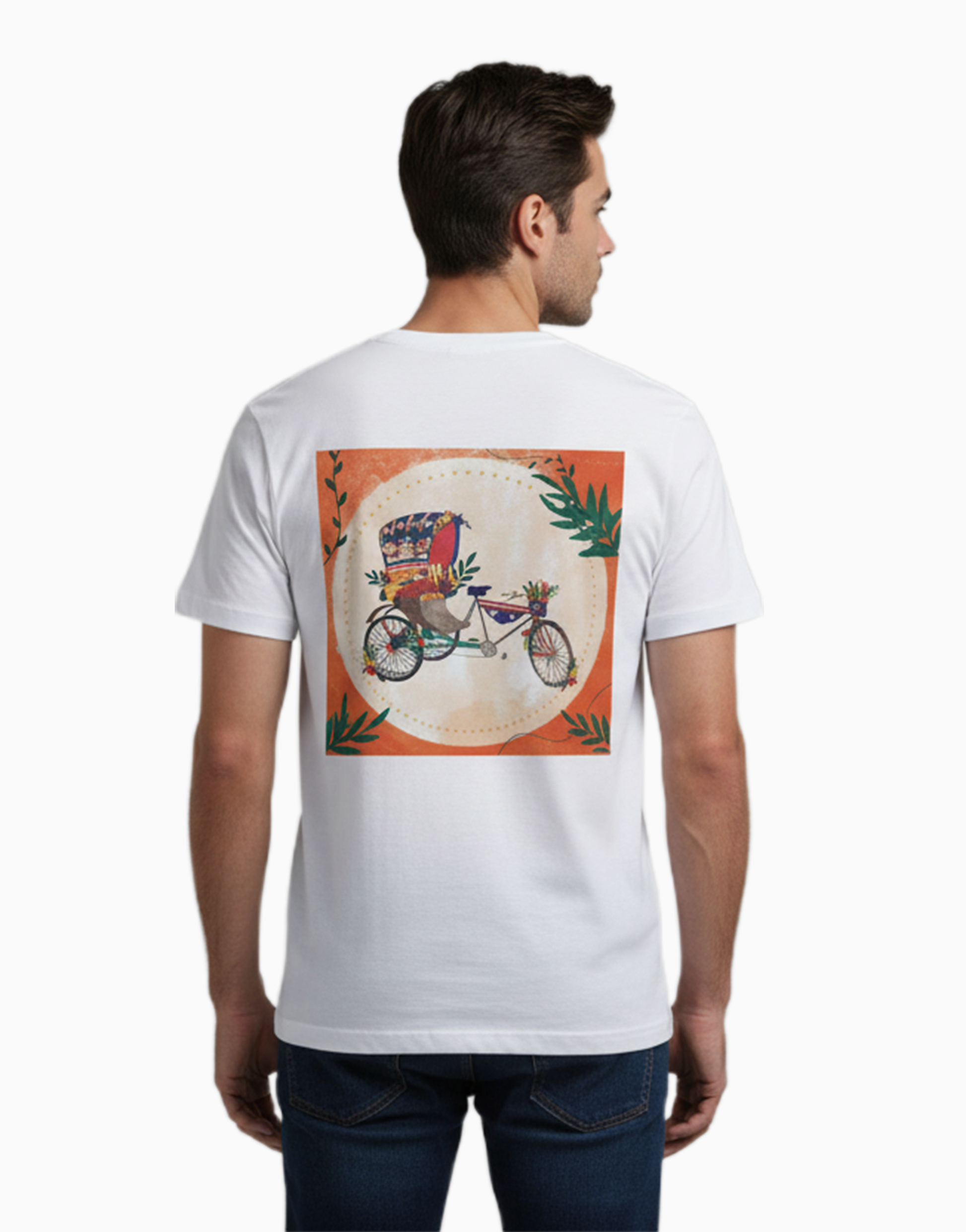 Unisex Relaxed fit t-shirt Dhaka Rickshaw Art (ILS 053) In Lounge Store