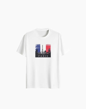 Unisex Relaxed fit t-shirt Paris Cityscape (ILS 054) In Lounge Store