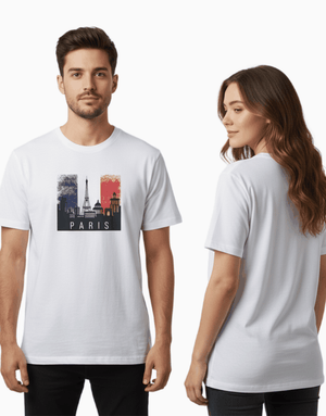 Unisex Relaxed fit t-shirt Paris Cityscape (ILS 054) In Lounge Store