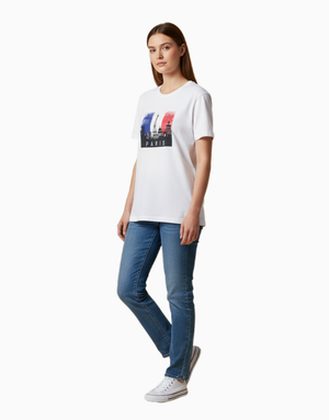 Unisex Relaxed fit t-shirt Paris Cityscape (ILS 054) In Lounge Store