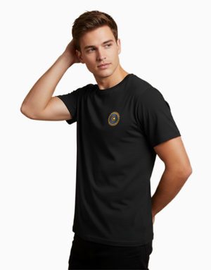 Unisex Relaxed fit t-shirt Royal Peacock Rickshaw Art (back) (ILS 076) In Lounge Store