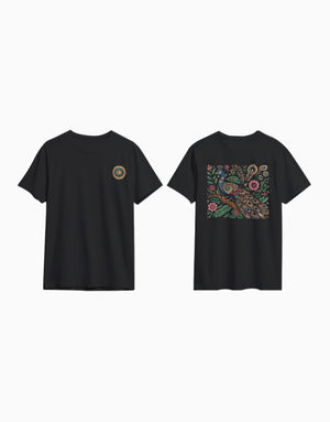 Unisex Relaxed fit t-shirt Royal Peacock Rickshaw Art (back) (ILS 076) In Lounge Store
