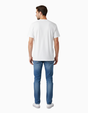 Unisex Relaxed fit t-shirt Royal Peacock Rickshaw Art (front) (ILS 075) In Lounge Store