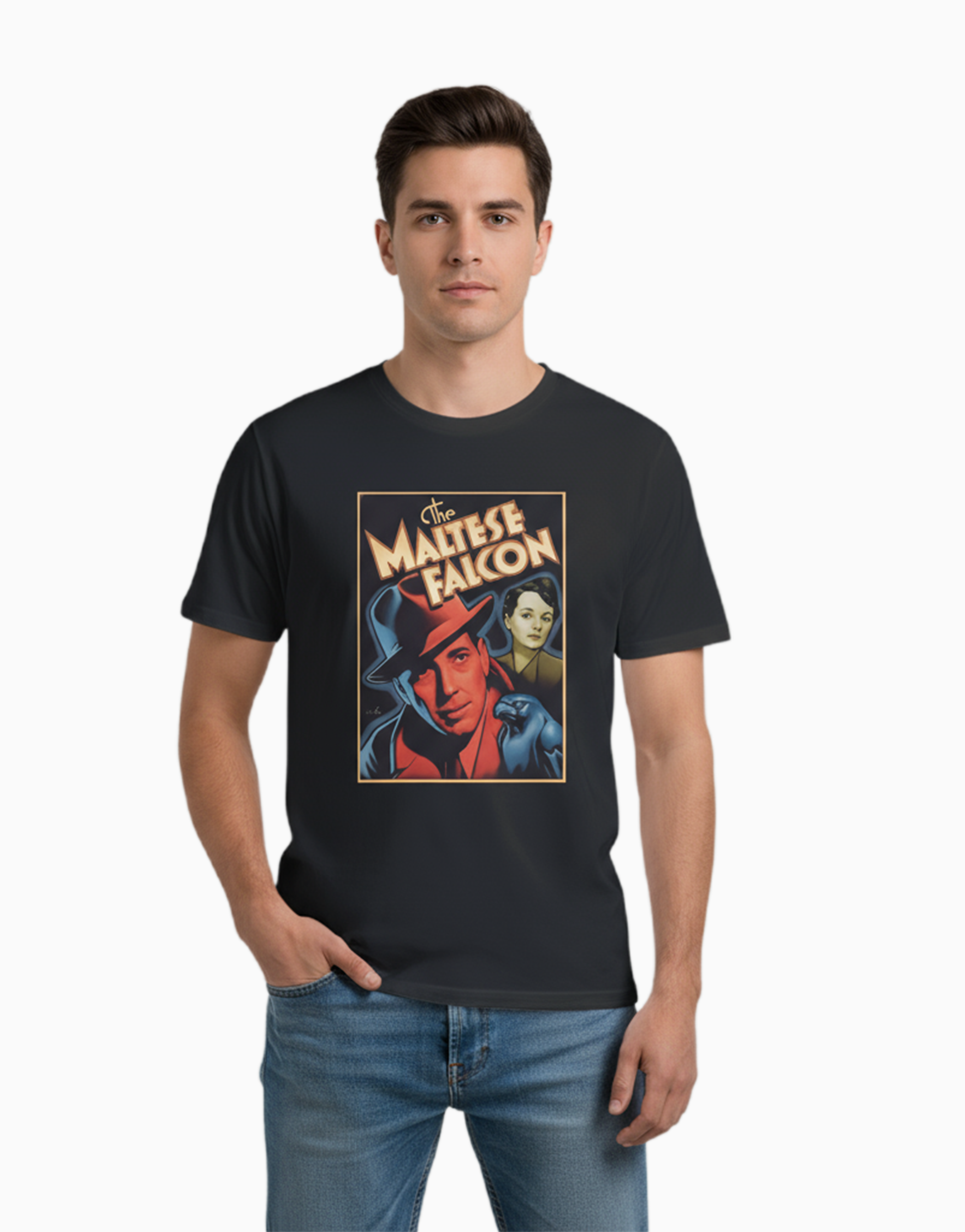 Unisex Relaxed fit t-shirt The Maltese Falcon Noir (ILS 081) In Lounge Store