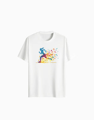 Unisex Relaxed fit t-shirt "Color Burst Runner" (ILS 073) In Lounge Store