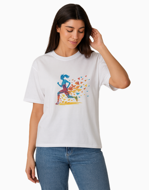 Unisex Relaxed fit t-shirt "Color Burst Runner" (ILS 073) In Lounge Store