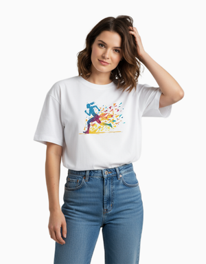 Unisex Relaxed fit t-shirt "Color Burst Runner" (ILS 073) In Lounge Store
