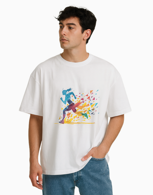 Unisex Relaxed fit t-shirt "Color Burst Runner" (ILS 073) In Lounge Store