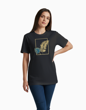 Unisex Relaxed fit t-shirt "Golden Leaf Frame" (ILS 021) In Lounge Store