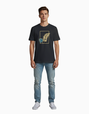 Unisex Relaxed fit t-shirt "Golden Leaf Frame" (ILS 021) In Lounge Store