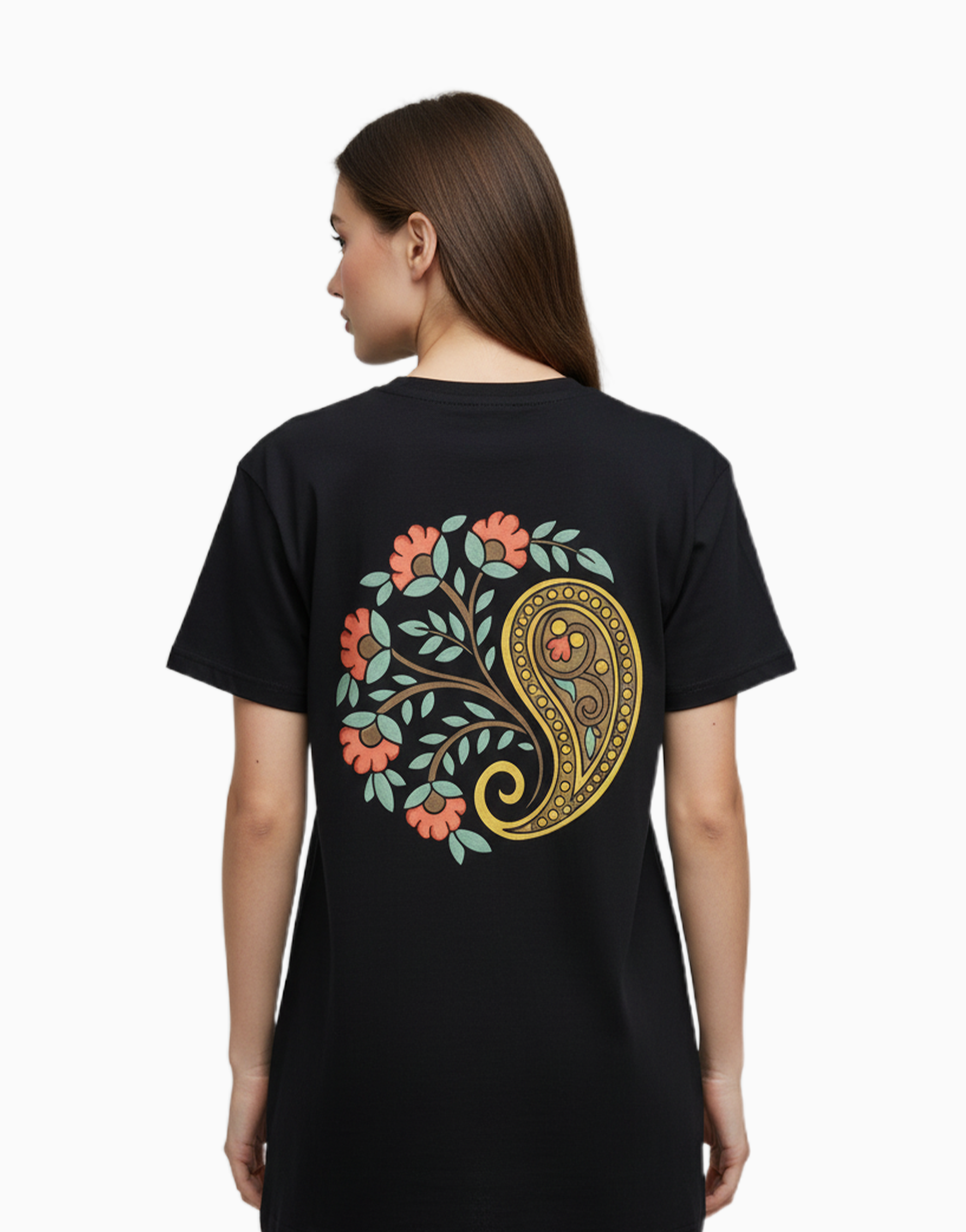 Women's Relaxed fit t-shirt "Paisley Floral" (ILS 059) In Lounge Store