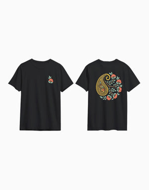 Women's Relaxed fit t-shirt "Paisley Floral" (ILS 059) In Lounge Store