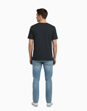 Unisex relaxed fit t-shirt with bold black parliament print on soft breathable cotton