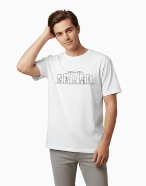 Unisex Relaxed fit t-shirt black with white National Parliament print