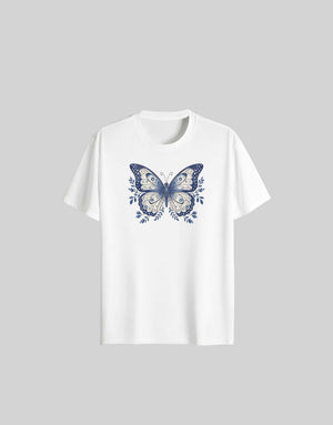 Women's Relaxed fit t-shirt Midnight Butterfly (ILS 013) In Lounge Store