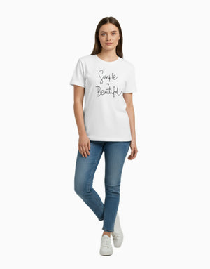 Women's Relaxed fit t-shirt "Simple Is Beautiful" (ILS 038) In Lounge Store