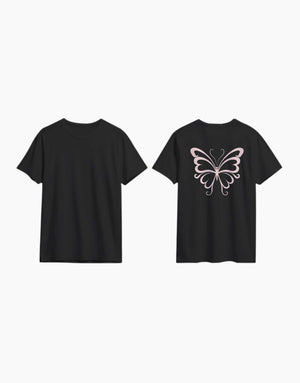Women's Relaxed fit t-shirt "pink Butterfly" (ILS 067) In Lounge Store