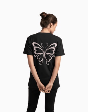 Women's Relaxed fit t-shirt "pink Butterfly" (ILS 067) In Lounge Store