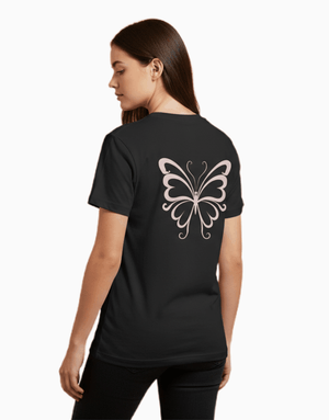Women's Relaxed fit t-shirt "pink Butterfly" (ILS 067) In Lounge Store