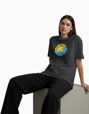 Unisex Relaxed fit t-shirt Sunrise wave (FRONT) (ILS 005) In Lounge Store