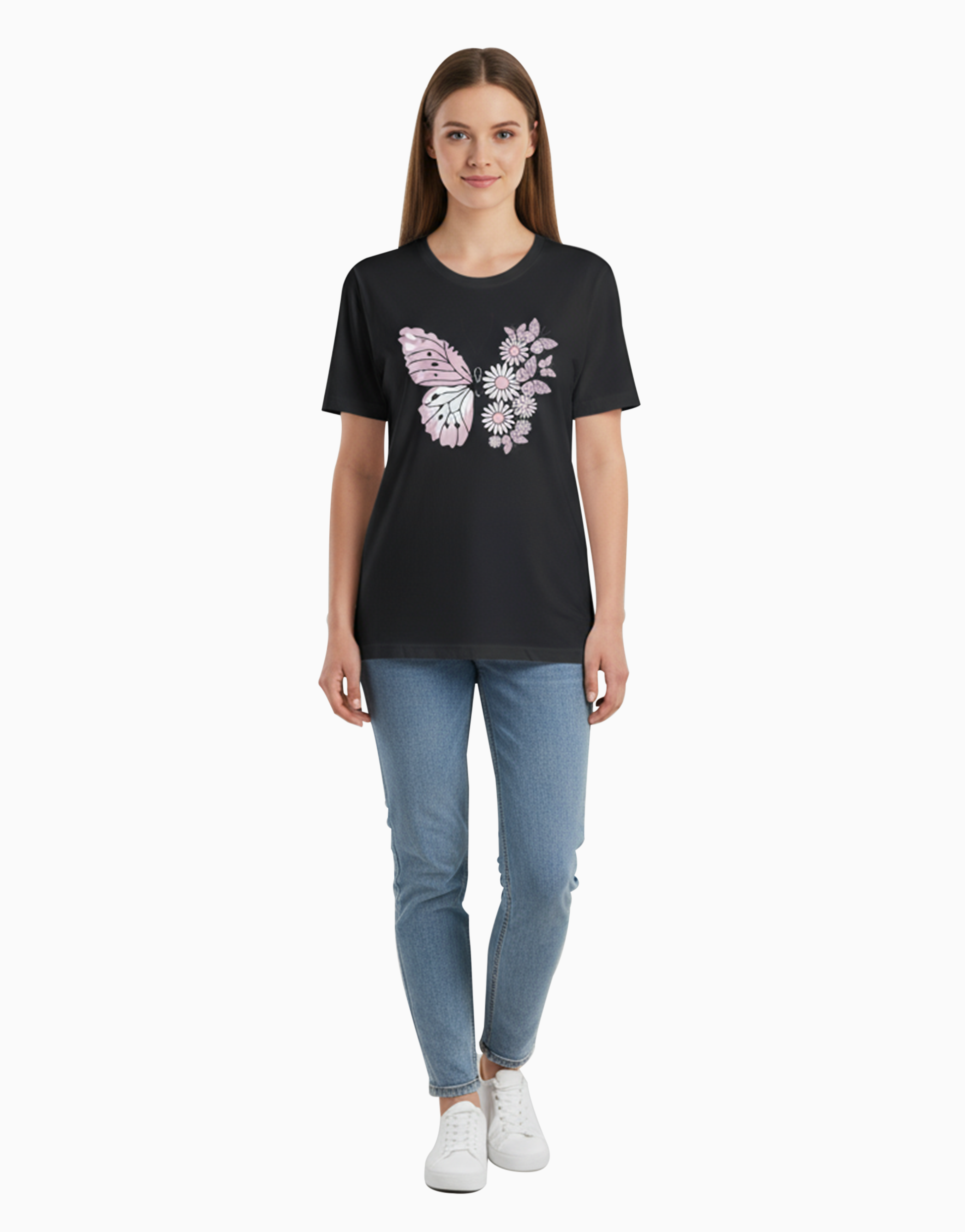 Women's Relaxed fit t-shirt Blossom Butterfly (ILS 014)
