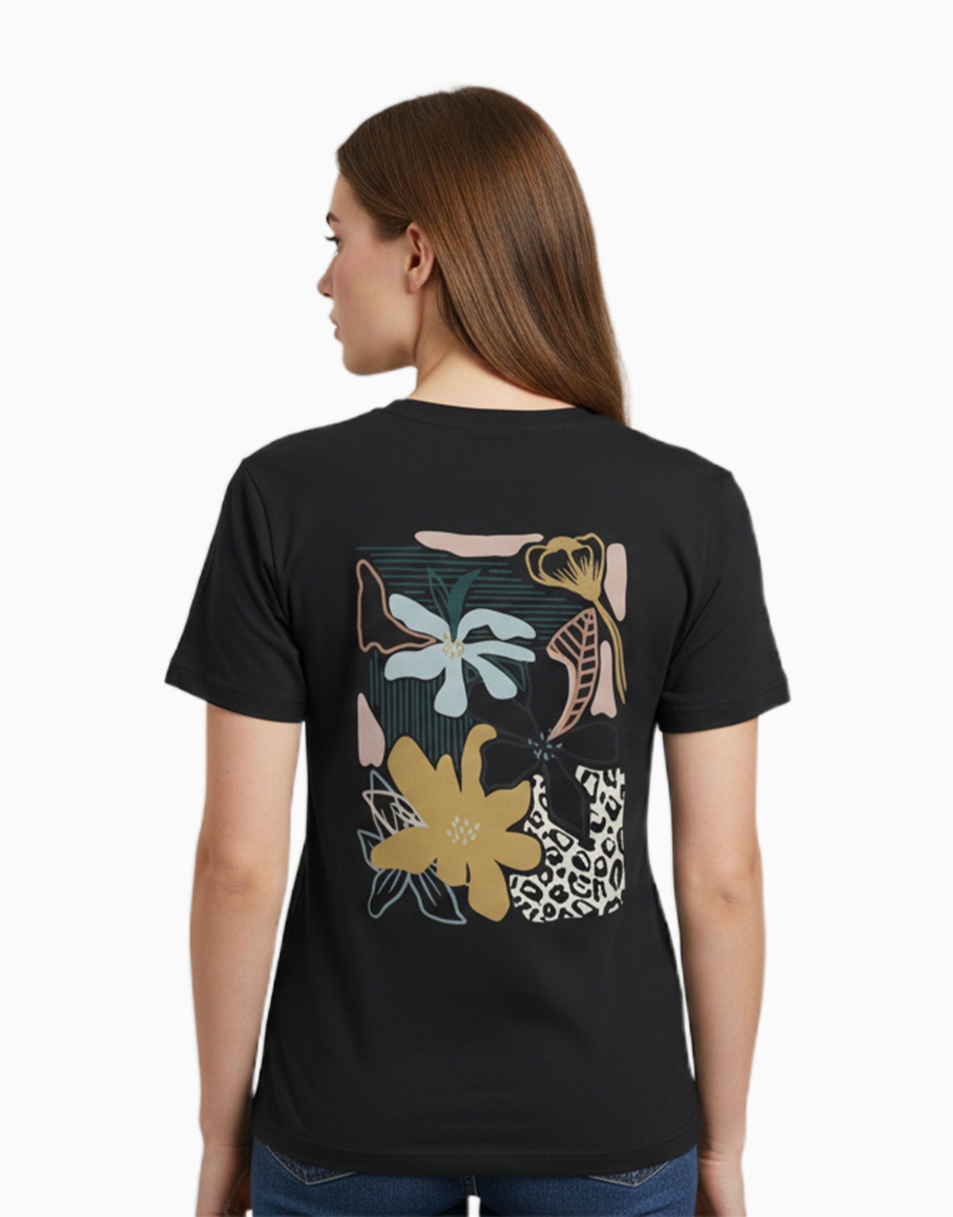 Women's Relaxed fit t-shirt Floral muse(fill) (ILS 016)