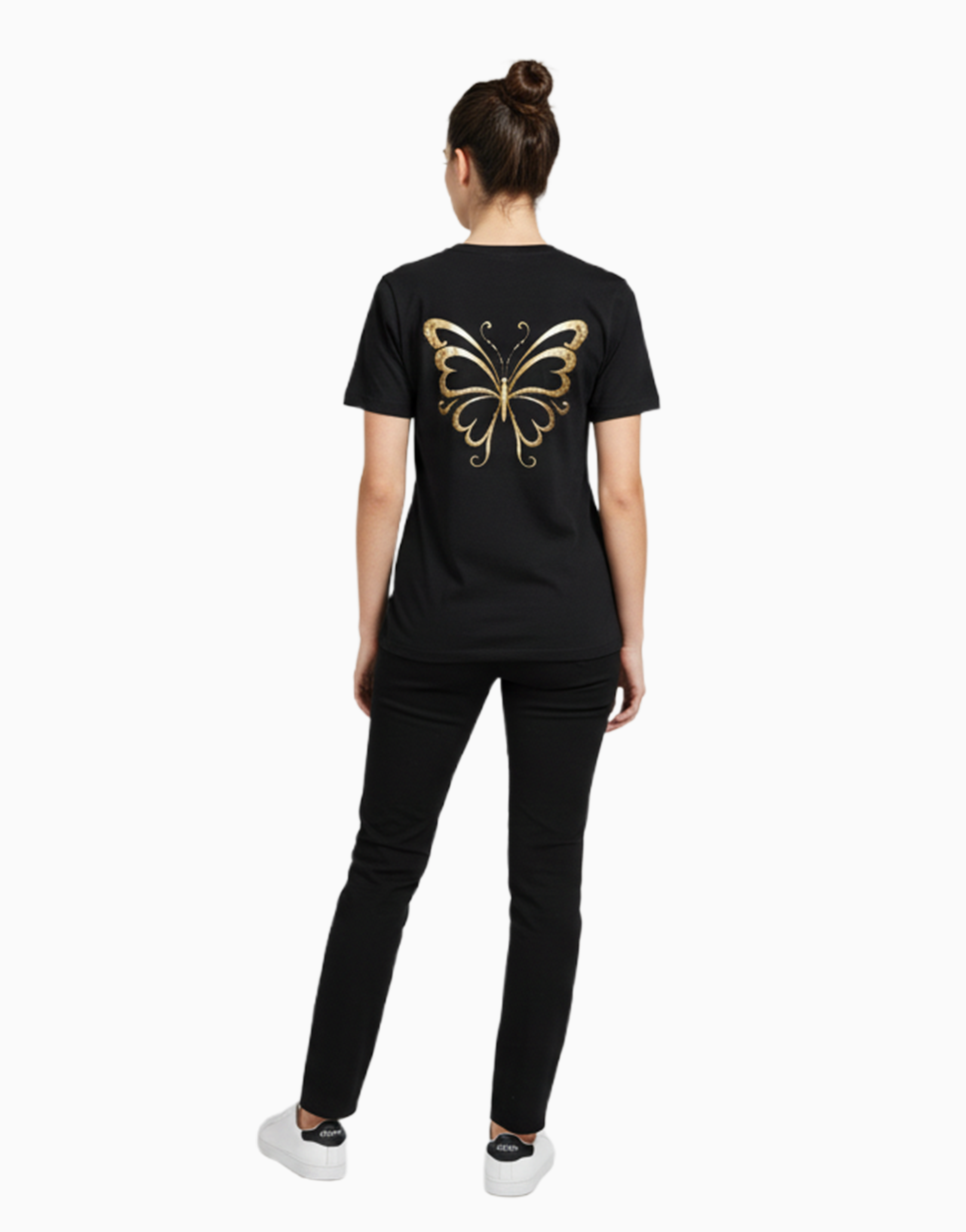 Women's Relaxed fit t-shirt "Golden Butterfly" (ILS 066)