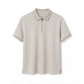 Men's Beige Zip-Collar Polo T-Shirt In Lounge Store