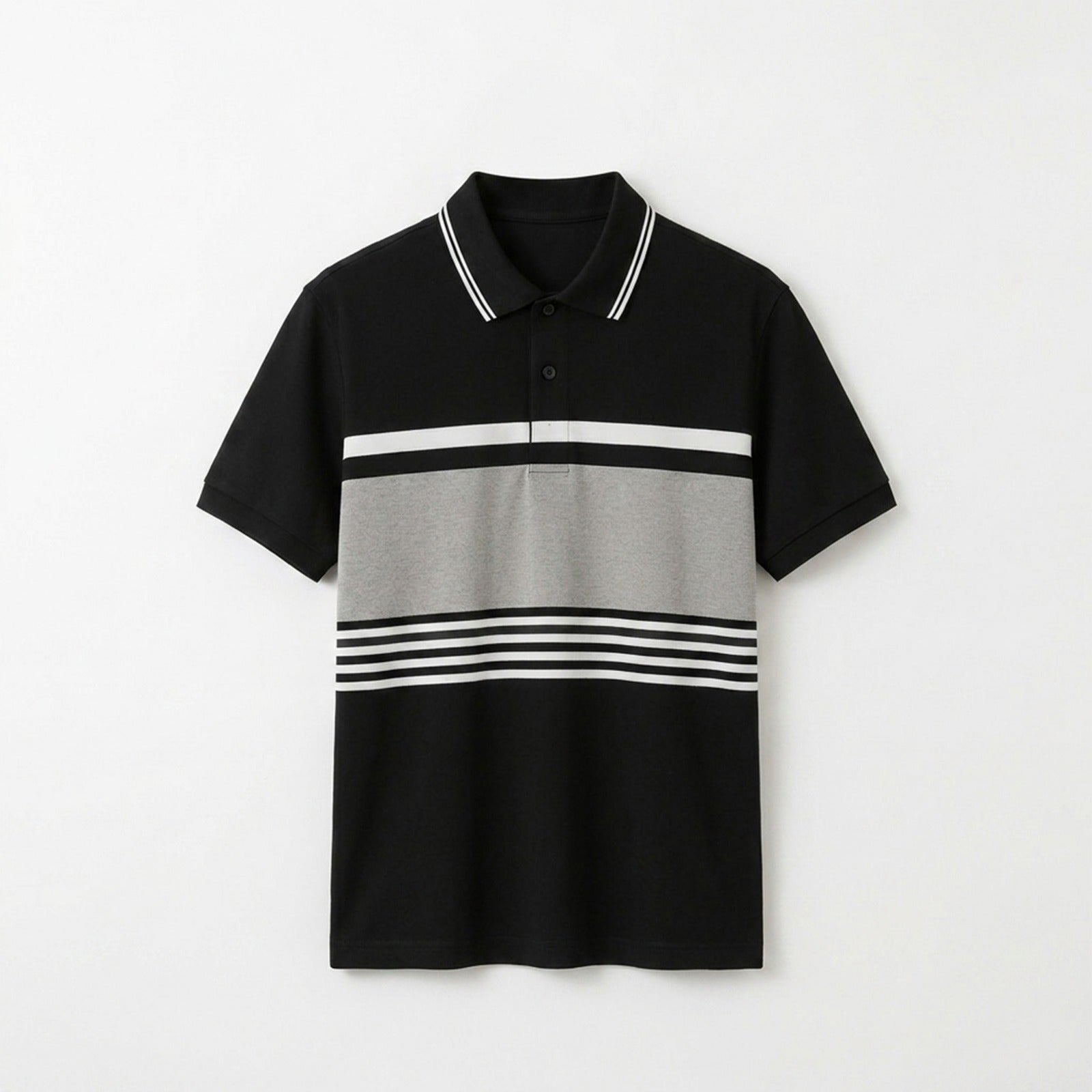 Men's Black Color-Block Polo T-Shirt In Lounge Store