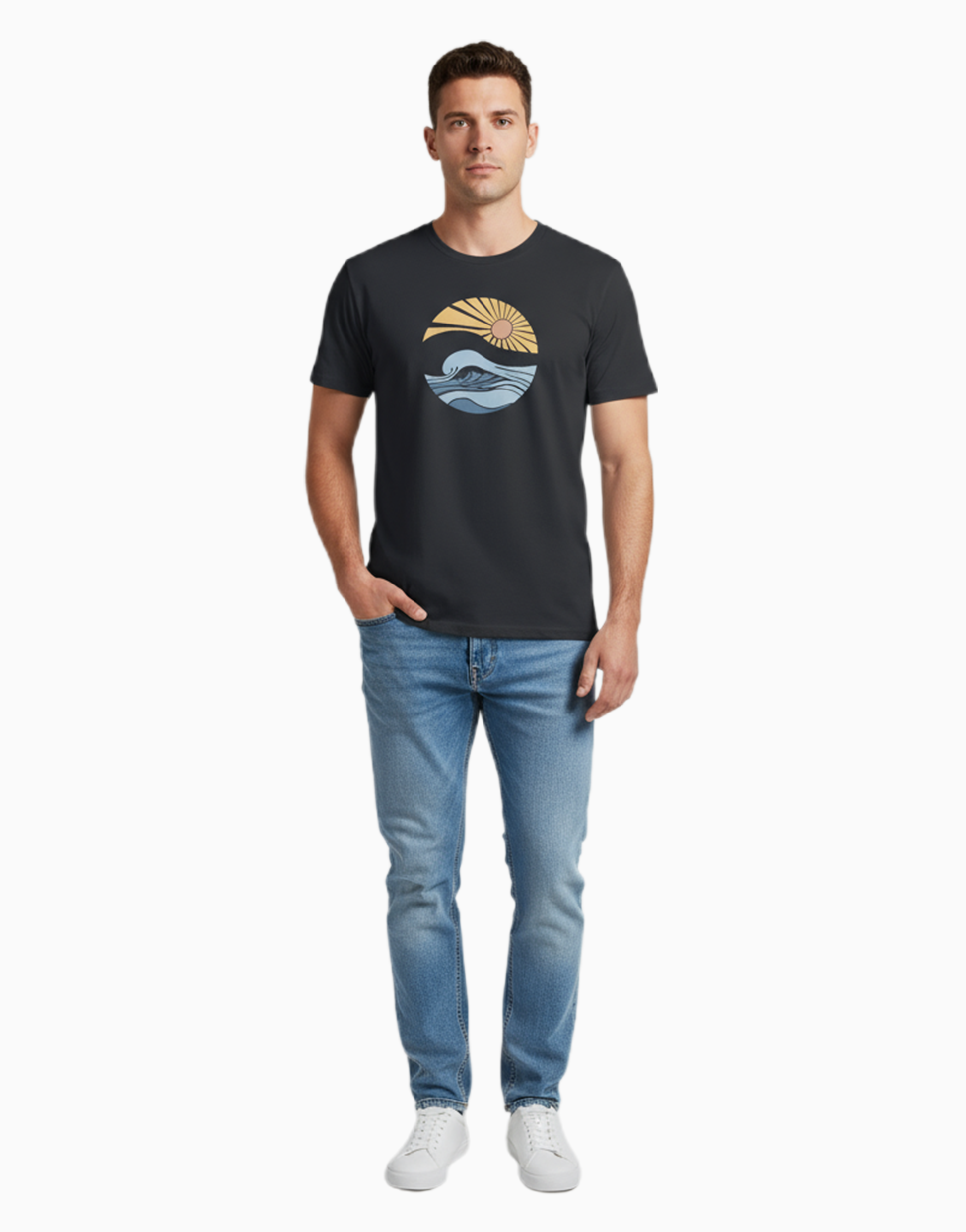 Men's Premium t-shirt "Sunshine Wave" (ILS 064)