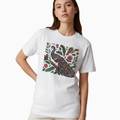 Unisex Relaxed fit t-shirt Royal Peacock Rickshaw Art (front) (ILS 075)