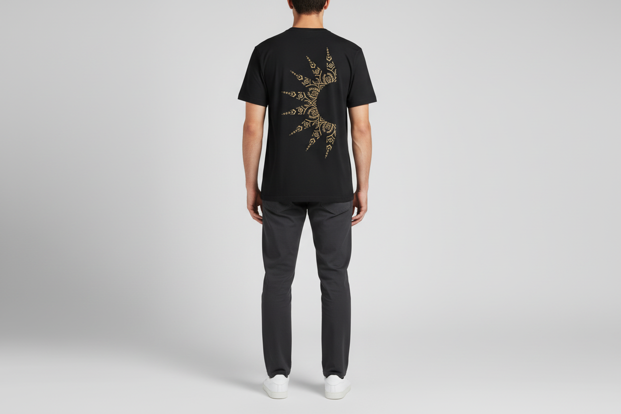 Unisex Relaxed fit t-shirt Tribal Sunburst  (ILS 070)