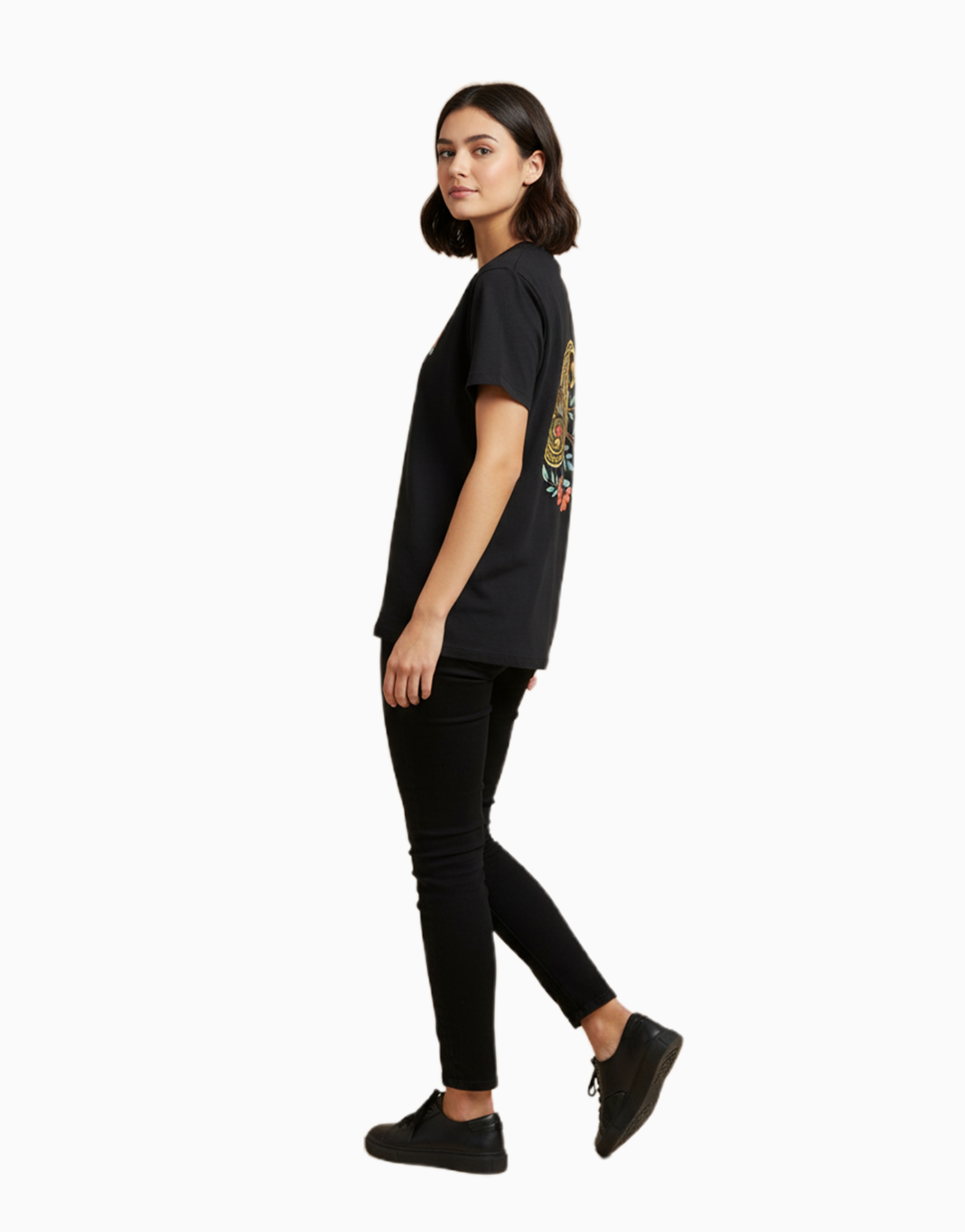 Women's Relaxed fit t-shirt "Paisley Floral" (ILS 059)