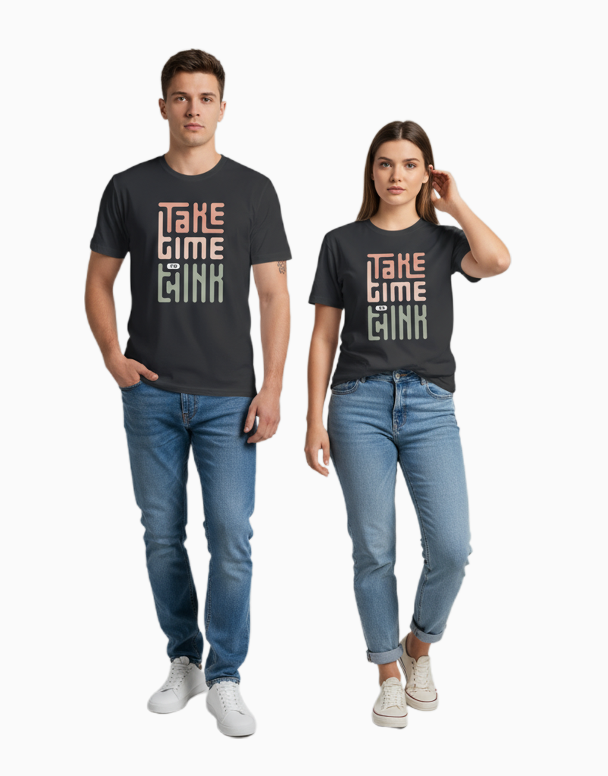 Unisex Relaxed fit t-shirt "Take, Time, Think"(ILS 045)