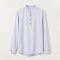 Unisex Sky Blue Striped Mandarin Collar Fatua Shirt In Lounge Store