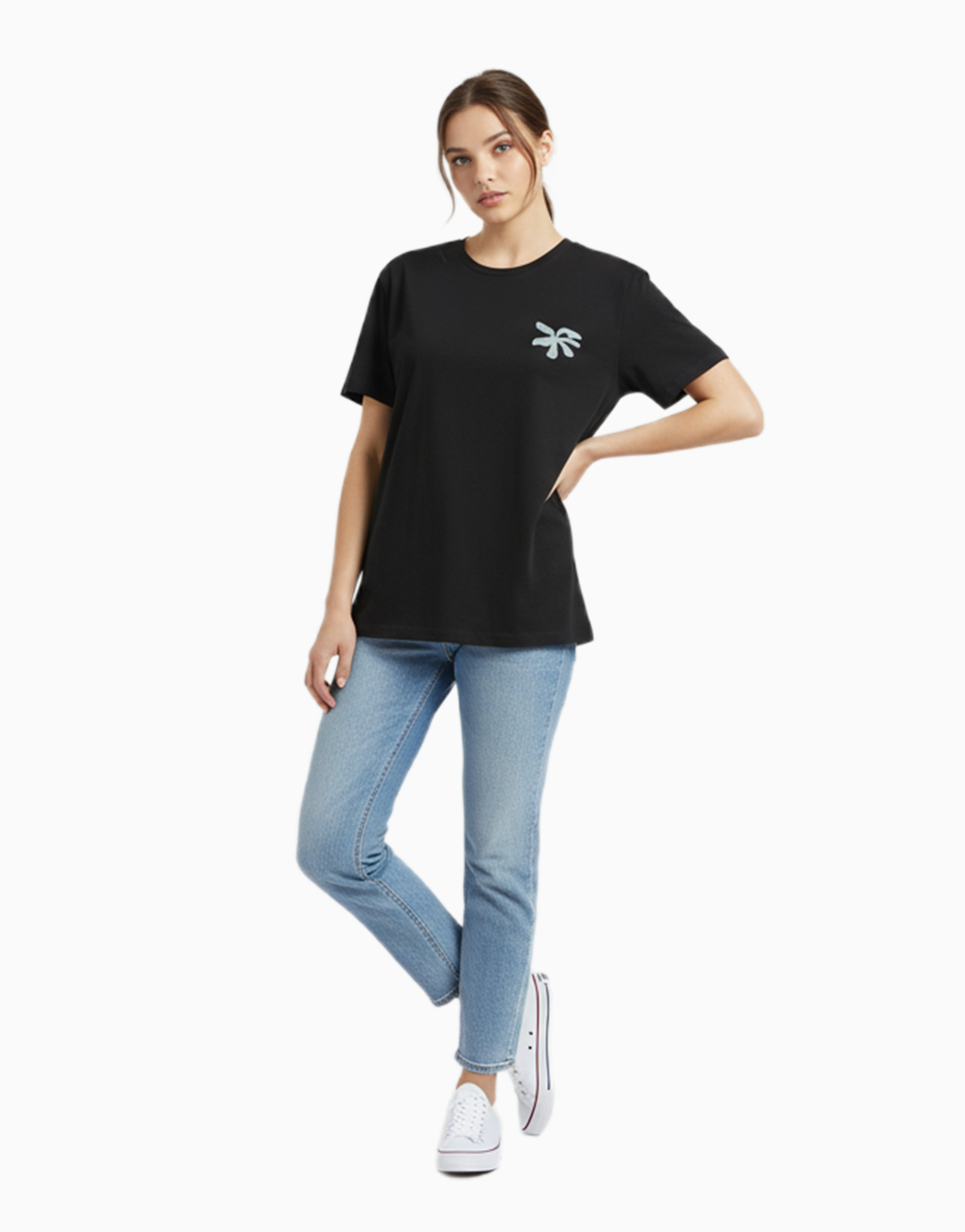 Women's Relaxed fit t-shirt Floral muse(fill) (ILS 016)